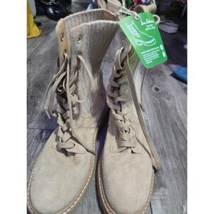 NWT Sam Edelman Lydell Combat Boot Sesame Suede Beige Size‎ 7 MSRP $180